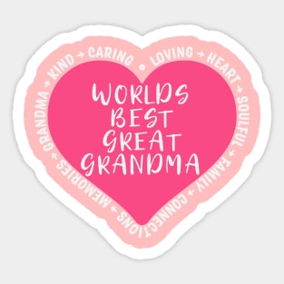 Worlds Best Great Grandma Sticker